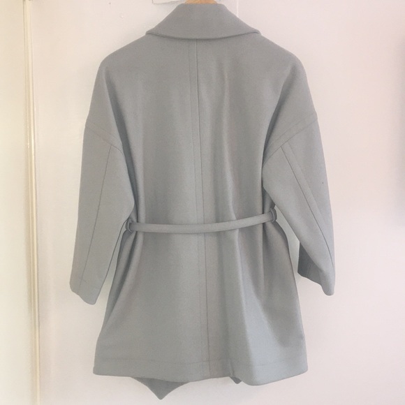 REISS Belted Wool Coat Light Blue Size XS - Picture 4 of 11